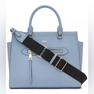 DKNY Chelsea Web Strap Blue Satchel Crossbody